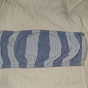 American Eagle Blue and White Striped Bandeau Top, Mediym